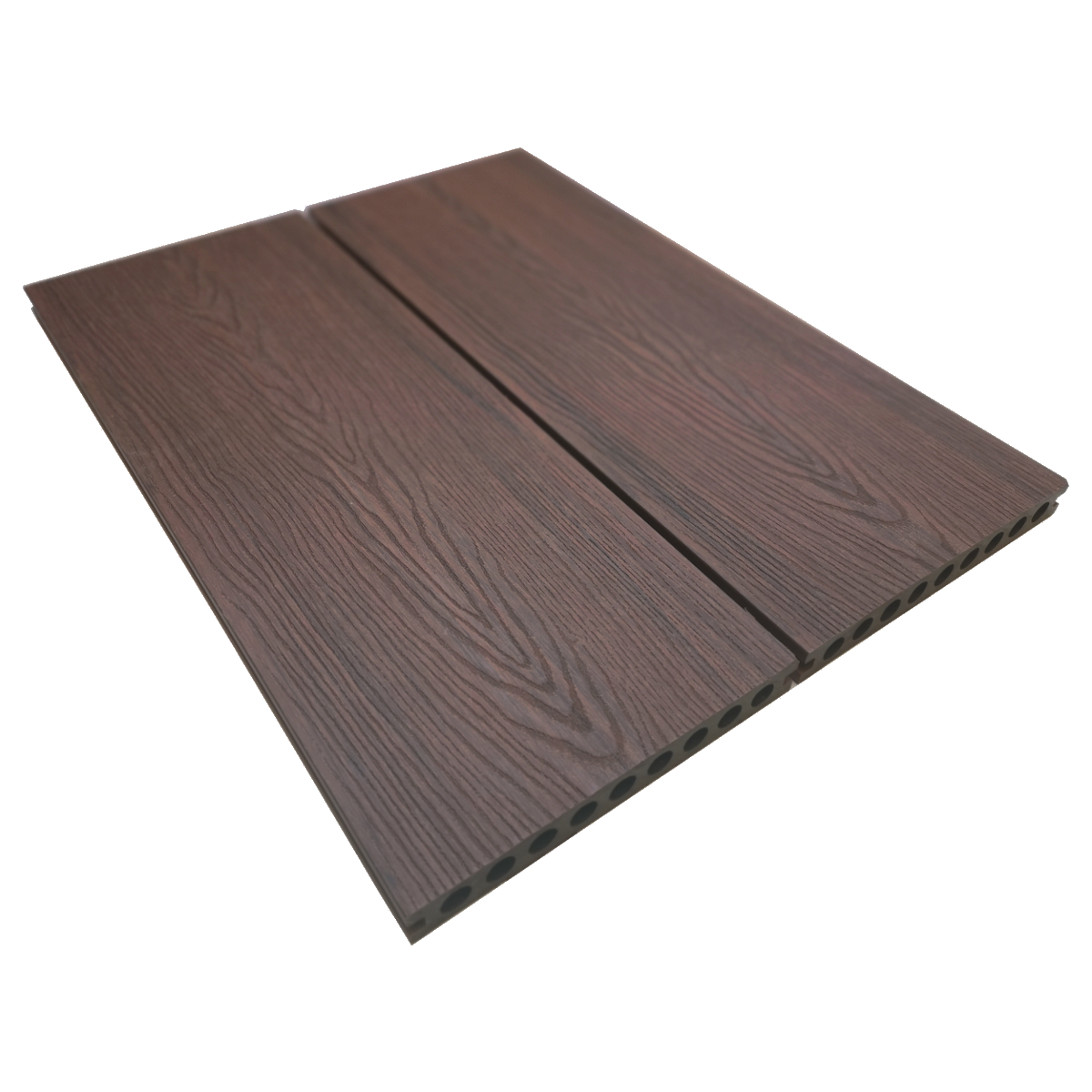 Dřevoplastové koncové coextrudované terasové prkno GW917 - dark brown