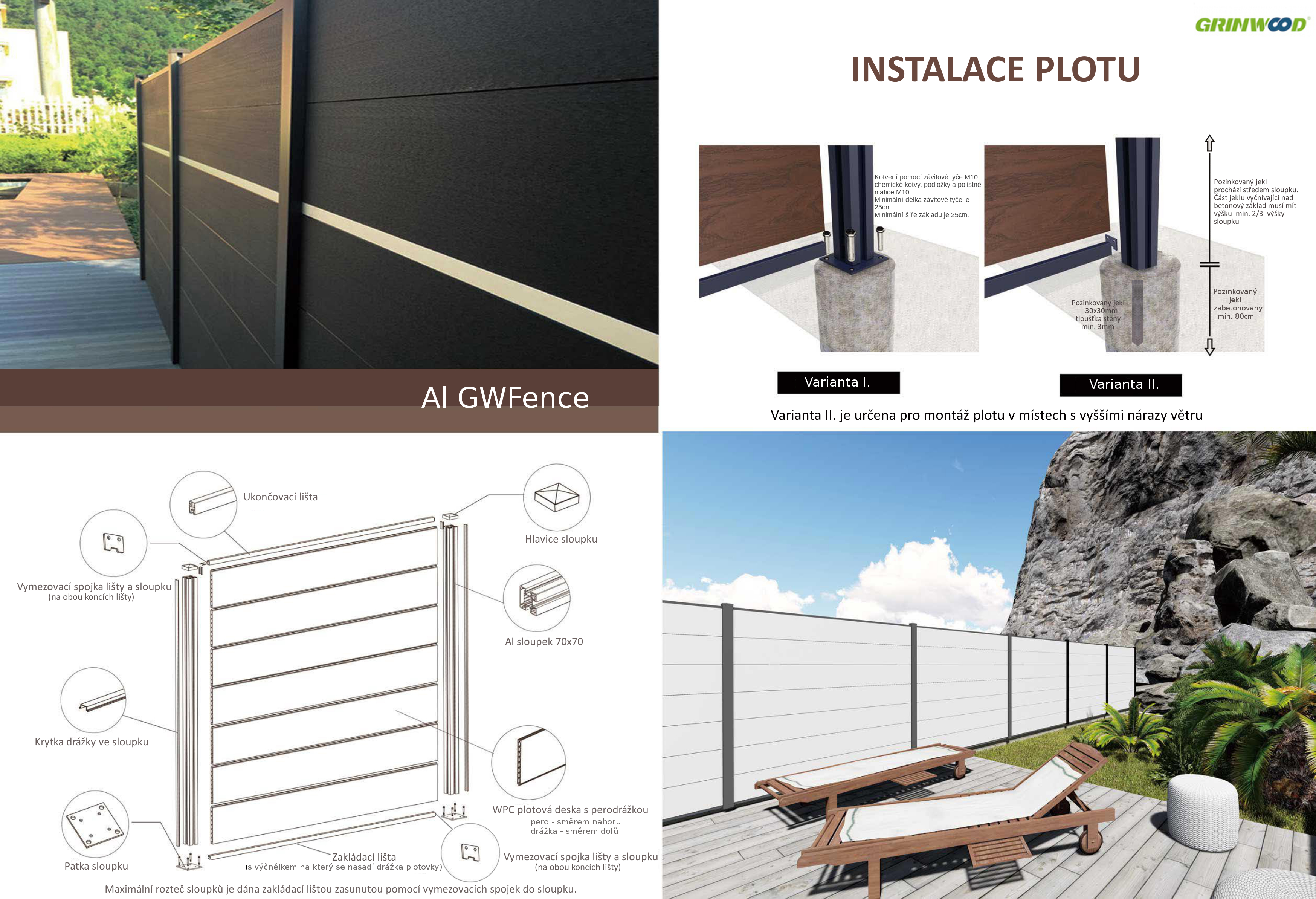 Al GWFence - dřevo plastová plotovka GW303 - colorado brown