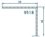Hliníkový okopový profil L černý 12, 9518, rozměr 42x50mm Twinson