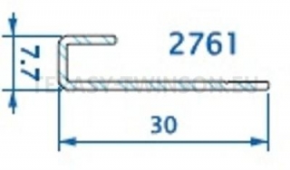 Počáteční a koncový hliníkový profil 8x30mm Twinson